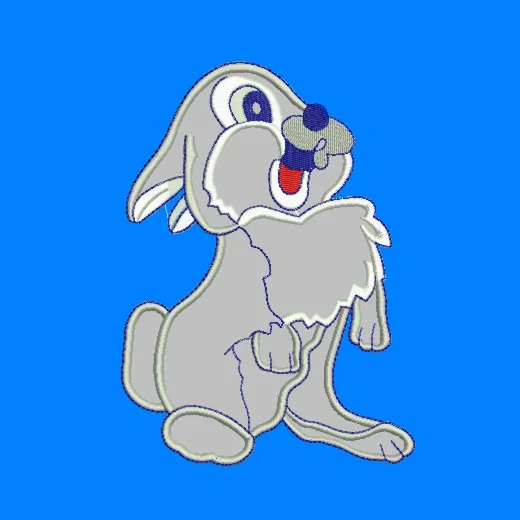 Машинная вышивка Зайка