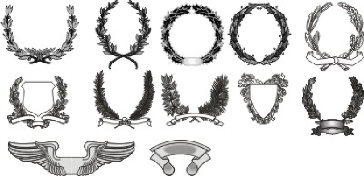 Wreaths, branches, Laura clipart (vector)