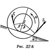 Решение Д7-64 (Рисунок Д7.6 условие 4 С.М. Тарг 1989 г)