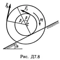 Решение Д7-87 (Рисунок Д7.8 условие 7 С.М. Тарг 1989 г)