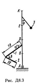 Решение Д8-37 (Рисунок Д8.3 условие 7 С.М. Тарг 1989 г)