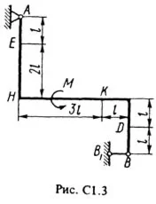 Решение С1-36 (Рисунок С1.3 условие 6 С.М. Тарг 1988 г)