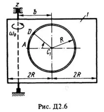 Решение Д2-65 (Рисунок Д2.6 условие 5 С.М. Тарг 1988 г)