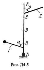 Решение Д4-57 (Рисунок Д4.5 условие 7 С.М. Тарг 1988 г)