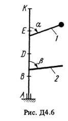 Решение Д4-61 (Рисунок Д4.6 условие 1 С.М. Тарг 1988 г)