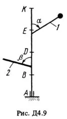 Решение Д4-95 (Рисунок Д4.9 условие 5 С.М. Тарг 1988 г)