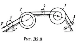 Решение Д5-07 (Рисунок Д5.0 условие 7 С.М. Тарг 1988 г)