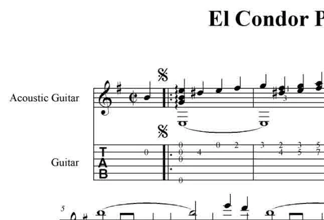 El Condor Pasa  (Daniel Alomia Robles) Ноты, табы, GP6