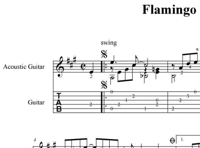 Flamingo  (Ted Grouya)  Ноты, табы, GP6