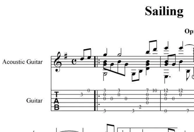 Sailing (Sutherland)  Ноты, табы, GP6