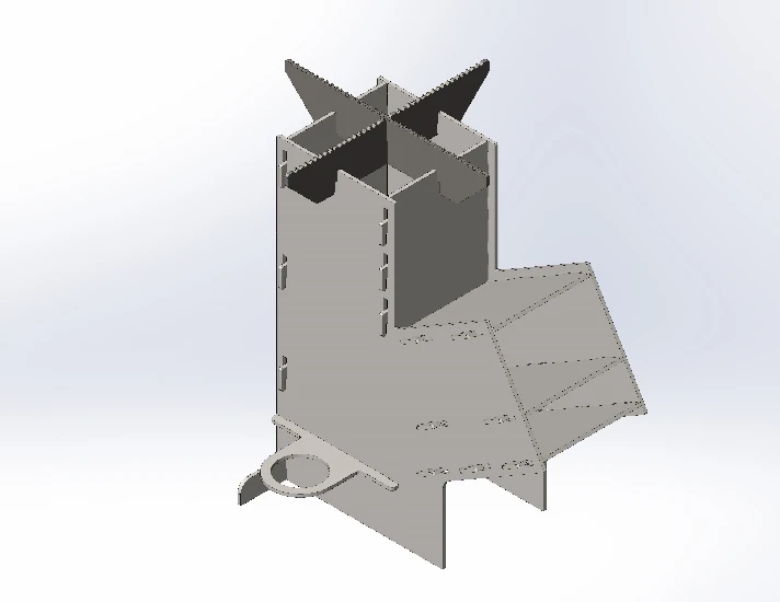 Prefabricated rocket oven.