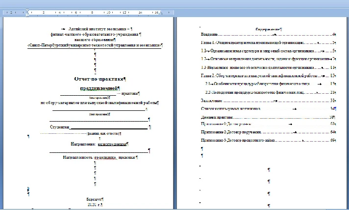 Report on the undergraduate practice of SPbUME