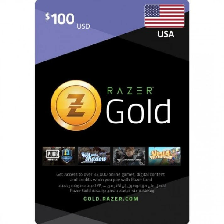 Razer Gold PIN $100 - USA Region  Official Company Code