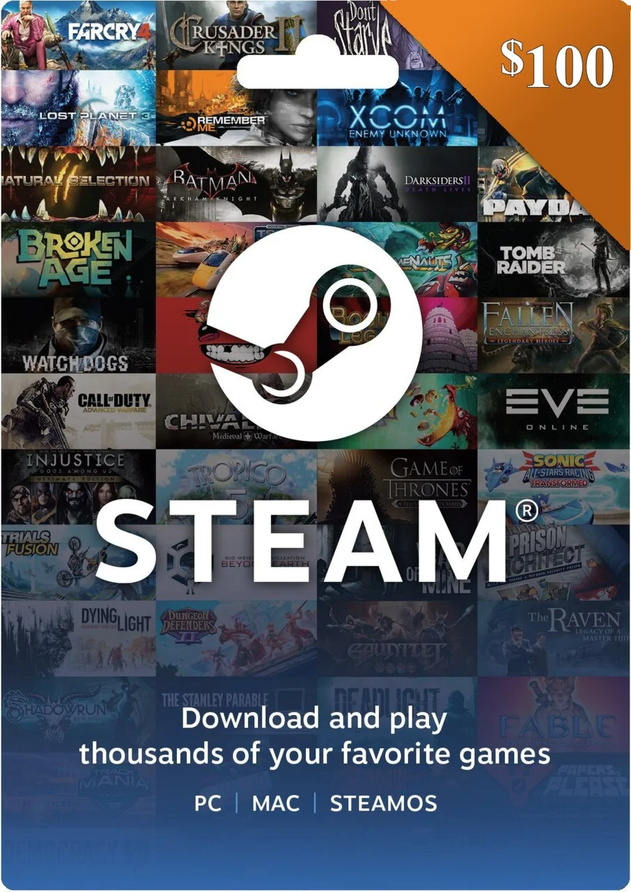 STEAM WALLET GIFT CARD 100$ GLOBAL