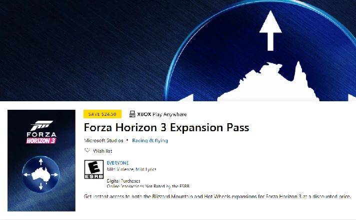 CODE - DLC | Forza Horizon 3 Expansion Pass | XBOX ONE