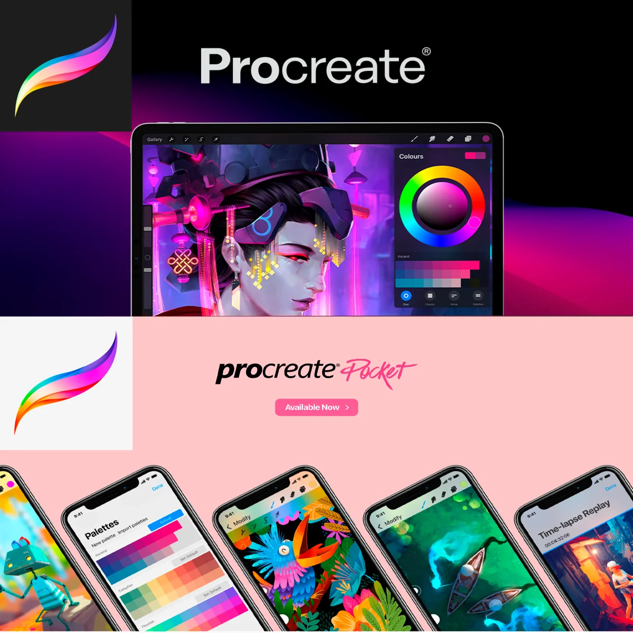 Procreate ; Procreate Pocket AppStore iPad iPhone ios