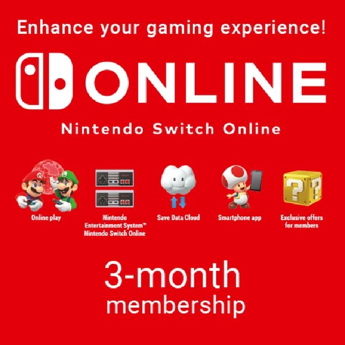 🔥 NINTENDO SWITCH ONLINE — 3 MONTH EU