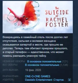The Suicide of Rachel Foster STEAM KEY REGION FREE