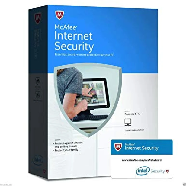 McAfee Internet Security  1 YEAR/1 PC KEY 15 character