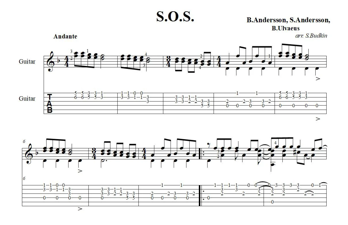 SOS (ABBA) - guitar cover