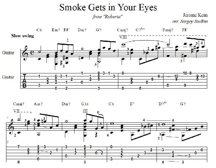 Smoke Gets in Your Eyes (Jerome Kern) - guitar cover