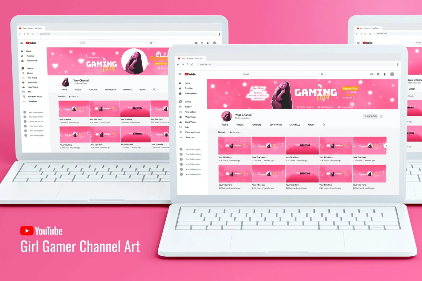 Girl Gamer Youtube Channel Art