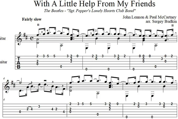 With A Little Help From My Friends(The Beatles) guitar
