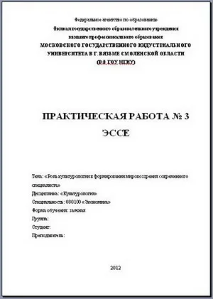 ЭССЕ для студенческой конференции - тема в описании.