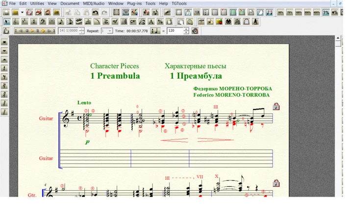 Sheet music for guitar Moreno Torroba Character Pieces