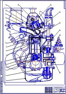 Поперечный разрез двигателя ВАЗ-2103