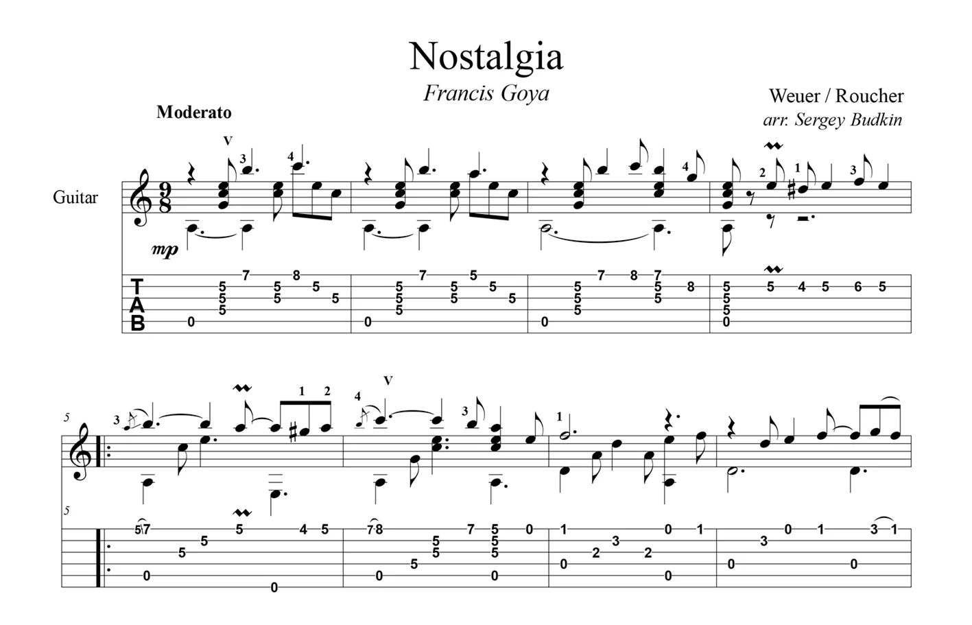Nostalgia - Francis Goya - guitar cover