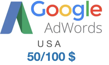 Промокод купон Google AdWords Адвордс США 100$/50$ USA