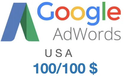 Промокод купон Google AdWords Адвордс США 100/100$ USA