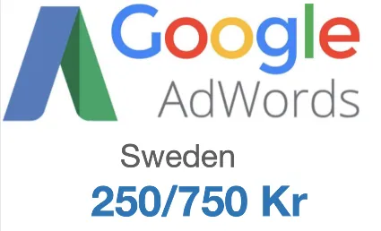Промокод, купон Google Adwords (Адвордс) 750 kr ШВЕЦИЯ