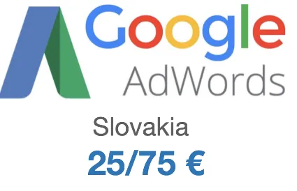 Промокод Google AdWords (Адвордс) на 25$/75$ Словакия