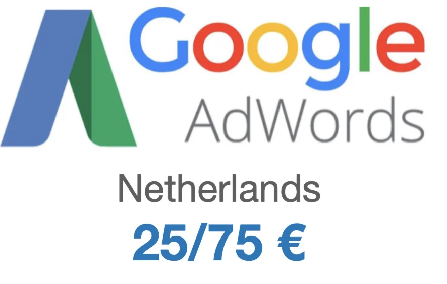 Промокод купон Google AdWords Адвордс на 75€ НИДЕРЛАНДЫ