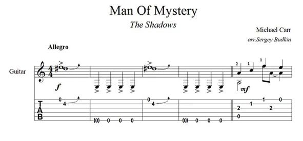 Man Of Mystery (The Shadows) - guitar cover