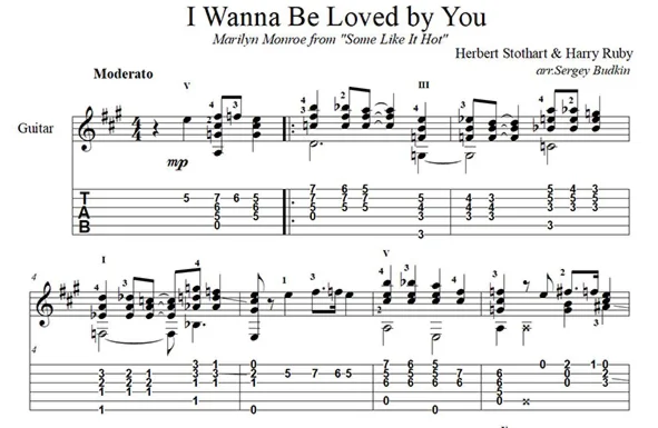 I Wanna Be Loved By You (Marilyn Monroe) - guitar cover