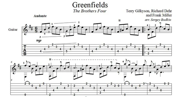 Greenfields (City of Childhood) - guitar cover