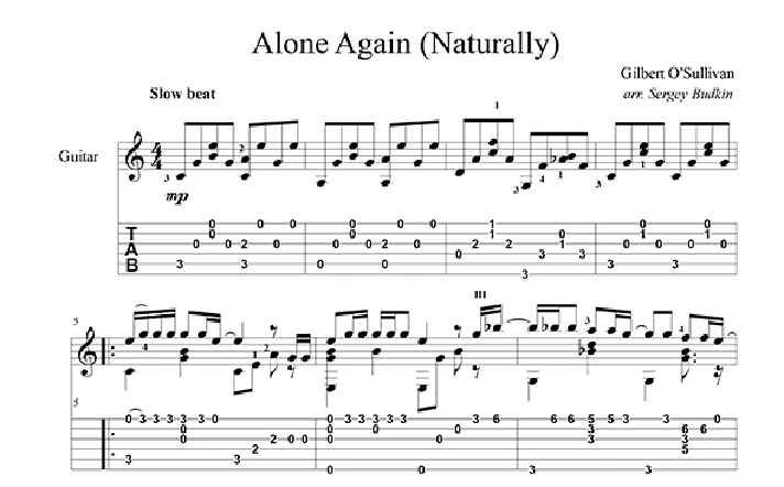 Alone Again (Naturally) - guitar cover