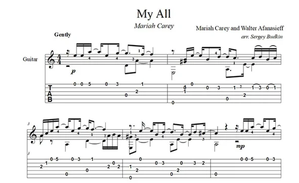 My All (Мэрайя Кэри) - для гитары