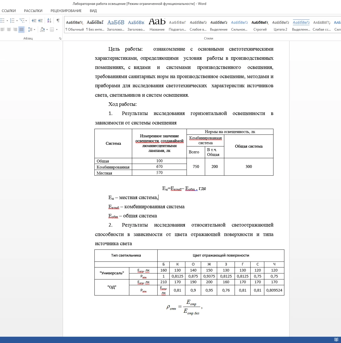 Лабораторная работа по безопасности жизнедеятельности