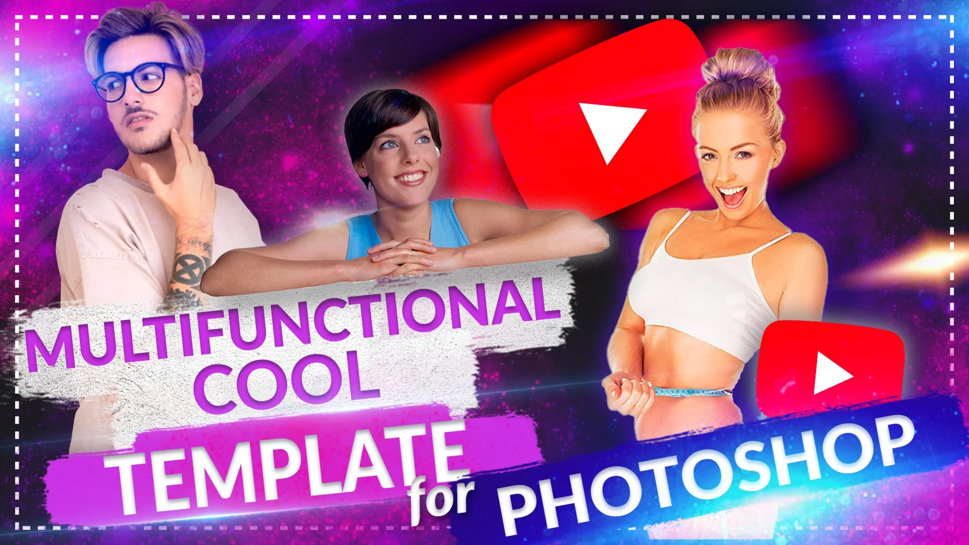 ️ Крутые превью для YouTube 5 в 1 (PSD)