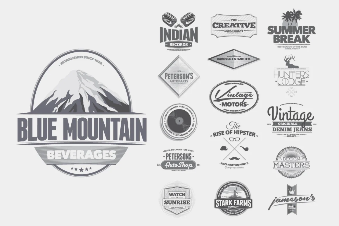 ️ Большой пак шаблонов логотипов. 1800 файлов (Ai,PSD)