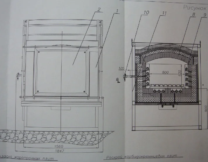 Power supply diagram of a 43 kW chamber furnace.
