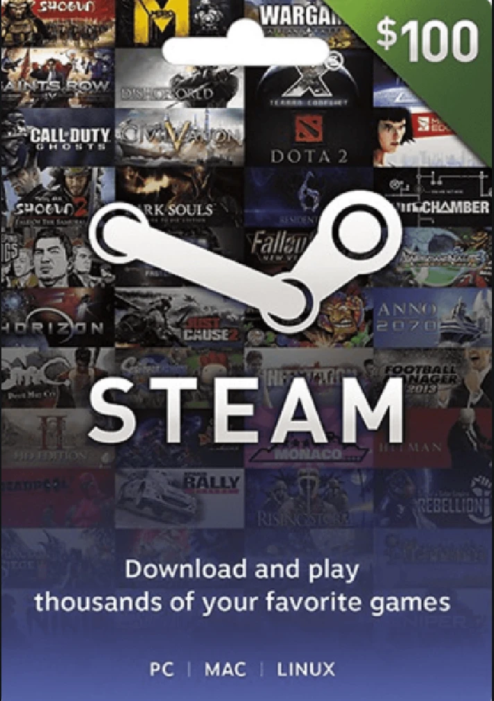 STEAM WALLET GIFT CARD 100$ USD (USA) ✅KEY🔑