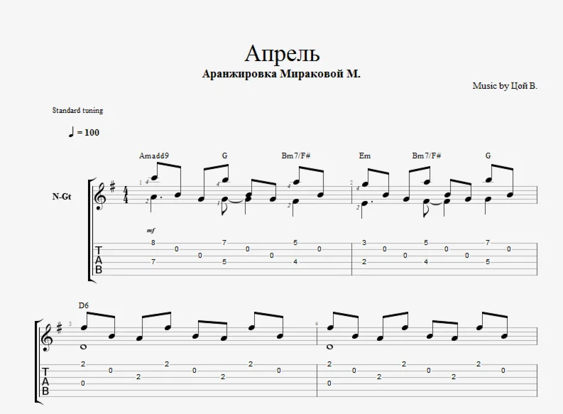 В. Цой - Апрель