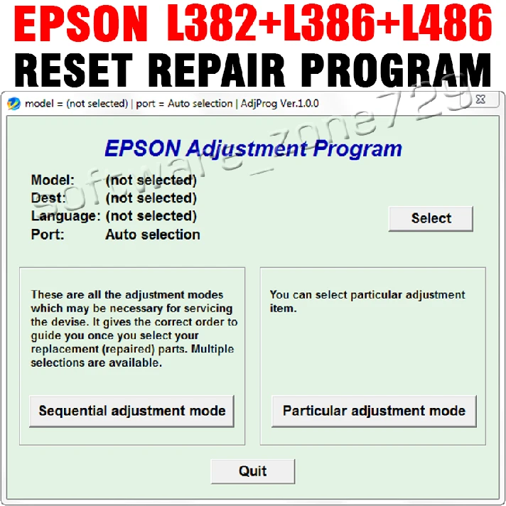 RESET EPSON L382 L386 L486 (EURO VERSION) ♕