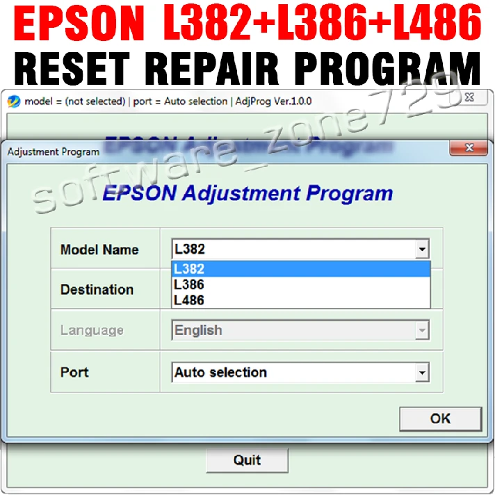 RESET EPSON L382 L386 L486 (EURO VERSION) ♕