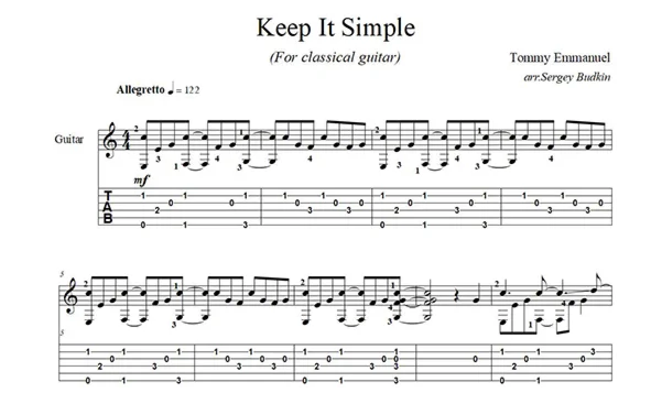 Keep It Simple (Tommy Emmanuel) classical guitar cover